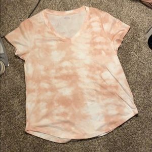 Pink tie-dye v-neck t-shirt